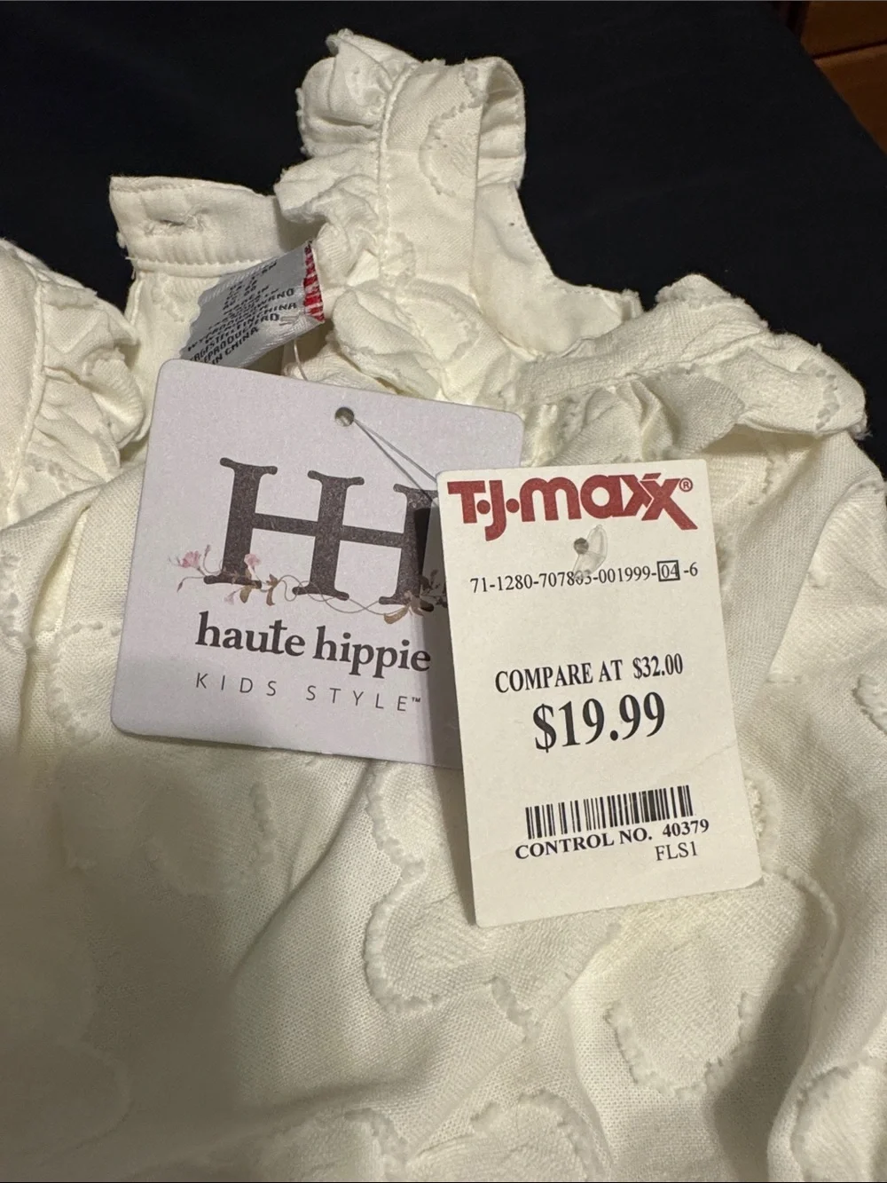 Haute Hippie Cream Floral Textured Baby Bubble Romper
